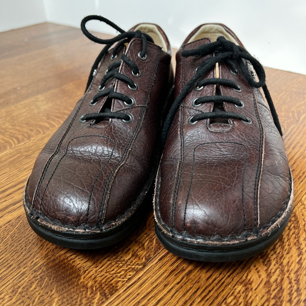 FINN COMFORT GERMANY Dijon Brown Textured‎ Leather Shoes Academia Classic 9.5